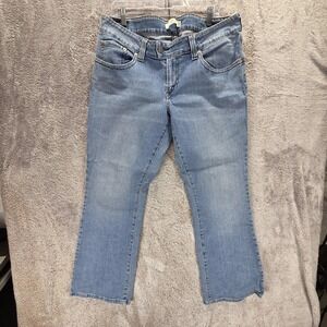 Levis 542 Jeans Womens 18 Blue Mid Rise Flare Stretch Bootcut Zip Fly Denim